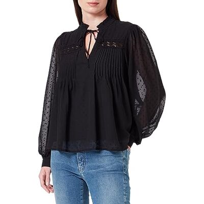 ONLY ONLMADONNA L/S TOP WVN, svart, S ONLY ONLMADONNA L/S TOP WVN, svart, S