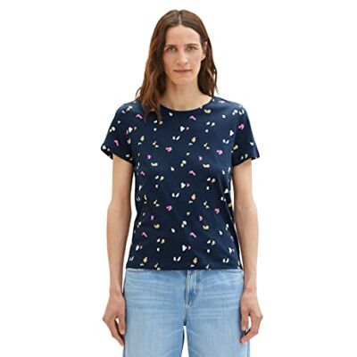 TOM TAILOR Damer T-shirt 1035378, 31790 Navy Geo Shapes Design, XXS TOM TAILOR Damer T-shirt 1035378, 31790 Navy Geo Shapes Design, XXS