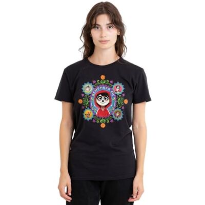 Coco Remember Me with Miguel, Ernesto, Imelda, Dante, Hector dam t-shirt, svart, medium, Svart, M Coco Remember Me with Miguel, Ernesto, Imelda, Dante, Hector dam t-shirt, svart, medium, Svart, M