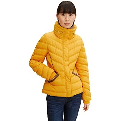 TOM TAILOR Damer Ståkrage buffertjacka med återvunnen polyester 1026989, 11216 Merigold Yellow, XXL TOM TAILOR Damer Ståkrage buffertjacka med återvunnen polyester 1026989, 11216 Merigold Yellow, XXL