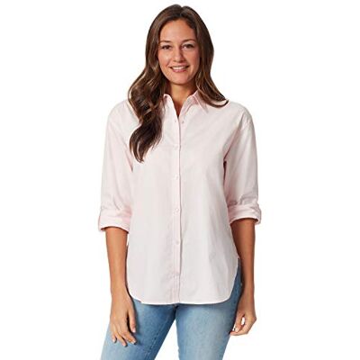 Gloria Vanderbilt Amanda Monogram skjorta knapp, Rosa parasoll, L Gloria Vanderbilt Amanda Monogram skjorta knapp, Rosa parasoll, L