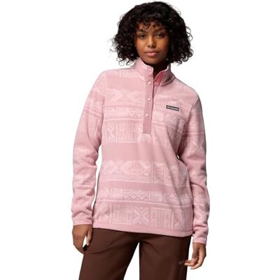 Columbia kvinnors Benton fjädrar tryckt 1/2 knäppe, Radergummi rosa Deschutes dagar, L Columbia kvinnors Benton fjädrar tryckt 1/2 knäppe, Radergummi rosa Deschutes dagar, L