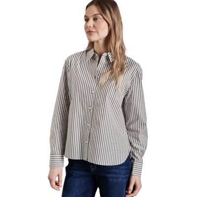 Street One randig skjortblus, Muddy Brown, 46 Street One randig skjortblus, Muddy Brown, 46