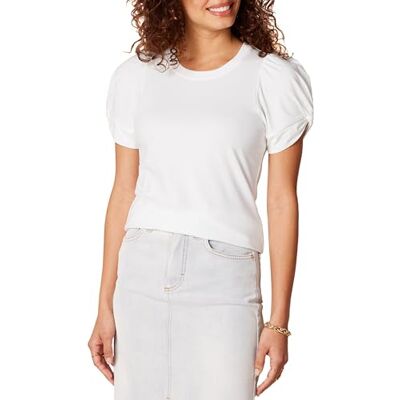Amazon Essentials dam klassisk passform tvinnad ärm rund hals t-shirt, vit, Large Amazon Essentials dam klassisk passform tvinnad ärm rund hals t-shirt, vit, Large