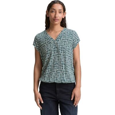 TOM TAILOR damblus, 38116 – Abstrakt grön grön rutnät design, 32 TOM TAILOR damblus, 38116 – Abstrakt grön grön rutnät design, 32