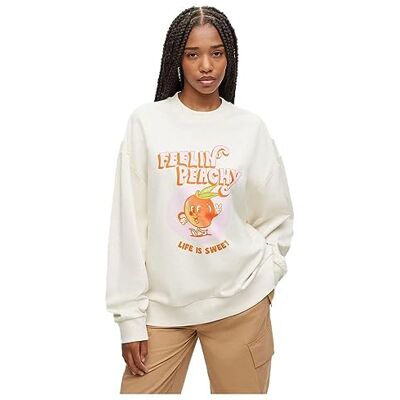 HUGO Drisina sweatshirt för kvinnor, Öppen vit110, XXL HUGO Drisina sweatshirt för kvinnor, Öppen vit110, XXL