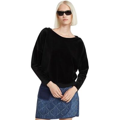 G-STAR RAW Batwing Velvet Loose Sweat, Svart (Dk Black D25747-d428-6484), L G-STAR RAW Batwing Velvet Loose Sweat, Svart (Dk Black D25747-d428-6484), L