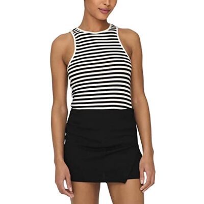 ONLY Onlany S/L JRS Top, Svart/ränder: molndansare, S ONLY Onlany S/L JRS Top, Svart/ränder: molndansare, S