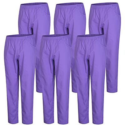 MISEMIYA Pack 6 st Sanitära PANTALON Unisex ELASTISK midja Sanitära UNIFORM MEDIC Uniform UNFIROM, Lila, S MISEMIYA Pack 6 st Sanitära PANTALON Unisex ELASTISK midja Sanitära UNIFORM MEDIC Uniform UNFIROM, Lila, S
