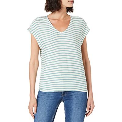 TOM TAILOR Denim Damer Mönstrad kortärmad blus 1024993, 25923 Mineral Blue White Stripe, S TOM TAILOR Denim Damer Mönstrad kortärmad blus 1024993, 25923 Mineral Blue White Stripe, S