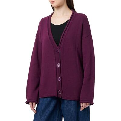 Trendyol damer rak långa ärmar plus size kofta, Plommon, S Trendyol damer rak långa ärmar plus size kofta, Plommon, S