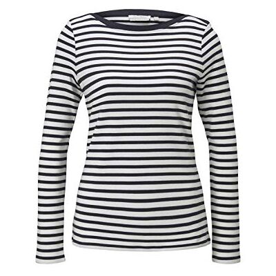 TOM TAILOR Denim Damer Långärmad med ränder 1023950, 25924 Navy White Stripe, XXL TOM TAILOR Denim Damer Långärmad med ränder 1023950, 25924 Navy White Stripe, XXL