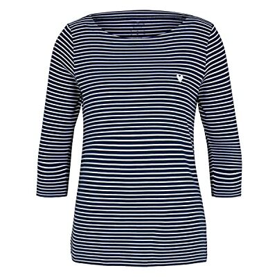 TOM TAILOR Damer Långärmad med ränder 1024035, 26033 Navy White Small Stripe, XXL TOM TAILOR Damer Långärmad med ränder 1024035, 26033 Navy White Small Stripe, XXL
