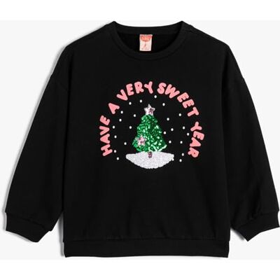 Koton Babyflickor jul tema crew neck långärmad paljett mjuk interiör bomull sweatshirt, Svart (999), 12-18 Monate Koton Babyflickor jul tema crew neck långärmad paljett mjuk interiör bomull sweatshirt, Svart (999), 12-18 Monate