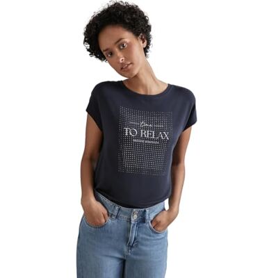 Street One T-shirt med konstverk, natthimmel blå, 40 Street One T-shirt med konstverk, natthimmel blå, 40