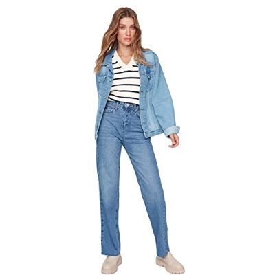 Trendyol 90-tals jeans med vida ben, blå, 40, BLÅ, 66 SE Trendyol 90-tals jeans med vida ben, blå, 40, BLÅ, 66 SE
