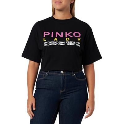 Pinko Termisk T-Shirt Jersey Kvinnor, Z99_nero Limousine, XXS Pinko Termisk T-Shirt Jersey Kvinnor, Z99_nero Limousine, XXS
