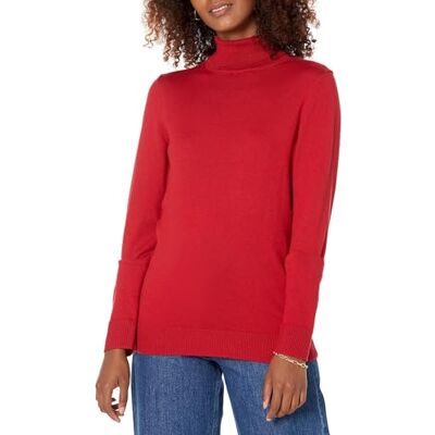 Amazon Essentials Women's Lätt långärmad tröja med polokrage klassisk passform (finns i plusstorlek), Röd, XL Amazon Essentials Women's Lätt långärmad tröja med polokrage klassisk passform (finns i plusstorlek), Röd, XL