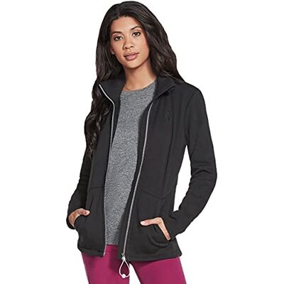 Skechers Dam Go Snuggle mjuk mysig jacka, Fet svart, XS Skechers Dam Go Snuggle mjuk mysig jacka, Fet svart, XS