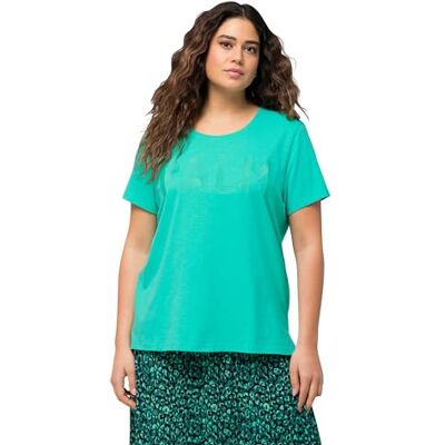 Ulla Popken Ulla popkar, kvinnor, stora storlekar, t-shirt med bokstäver, normal, Turkosgrön, 46-48 Ulla Popken Ulla popkar, kvinnor, stora storlekar, t-shirt med bokstäver, normal, Turkosgrön, 46-48