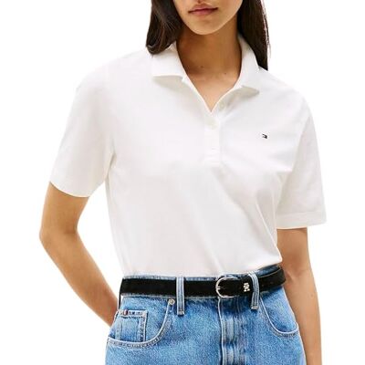 Tommy Hilfiger dam S/S Polo, Vit (Ecru), M Tommy Hilfiger dam S/S Polo, Vit (Ecru), M