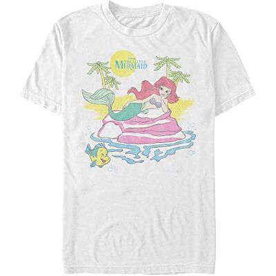 Disney Unisex The Little Mermaid Beachy Ariel Organic kortärmad T-shirt, Vit, XXL Disney Unisex The Little Mermaid Beachy Ariel Organic kortärmad T-shirt, Vit, XXL