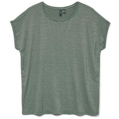 VERO MODA Vmlava Glitter Ss Top Stripe Ga JRS Noos, Laurelkrans, M VERO MODA Vmlava Glitter Ss Top Stripe Ga JRS Noos, Laurelkrans, M