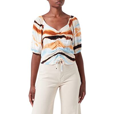 TOM TAILOR Denim Damer cropped batikblus 1031335, 29568 Multicolor Batik, XXL TOM TAILOR Denim Damer cropped batikblus 1031335, 29568 Multicolor Batik, XXL