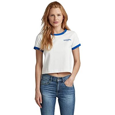 G-STAR RAW Dam Cropped Baby Brother-T-shirt, flerfärgad (milk/Lapis Blue D274-D870), XXL, Flerfärgad (mjölk/Lapis Blue D274-d870), XXL G-STAR RAW Dam Cropped Baby Brother-T-shirt, flerfärgad (milk/Lapis Blue D274-D870), XXL, Flerfärgad (mjölk/Lapis Blue D274-d870), XXL