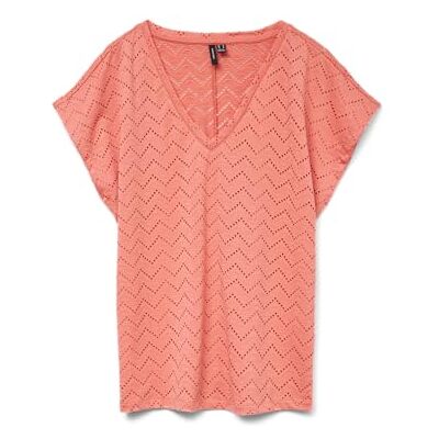 VERO MODA Vmthas Ss V-Neck Top JRS Ga Vo, dubarry, M VERO MODA Vmthas Ss V-Neck Top JRS Ga Vo, dubarry, M