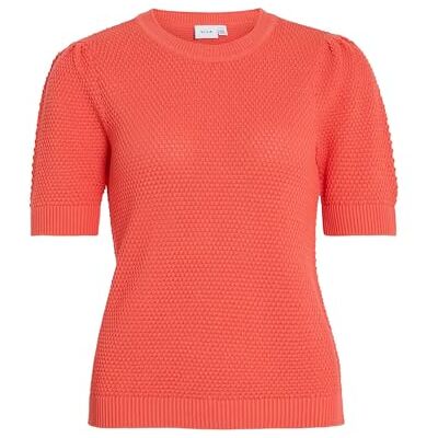 Vila Female stickad topp, kortärmad, dubarry, XS Vila Female stickad topp, kortärmad, dubarry, XS
