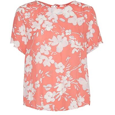 VERO MODA Kvinnors VMMENNY SS WVN GA topp, Georgia Peach/AOP: Mille, XS, Georgien persika/Aop: mille, XS VERO MODA Kvinnors VMMENNY SS WVN GA topp, Georgia Peach/AOP: Mille, XS, Georgien persika/Aop: mille, XS