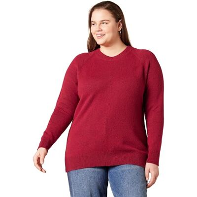 Amazon Essentials dam klassisk passform mjuk beröring långärmad tröja med rund hals, mörkröd, XX-Large Amazon Essentials dam klassisk passform mjuk beröring långärmad tröja med rund hals, mörkröd, XX-Large