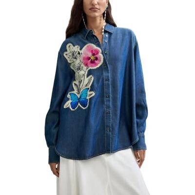 Desigual CAM_po T-shirt för kvinnor, Röd röd, L Desigual CAM_po T-shirt för kvinnor, Röd röd, L