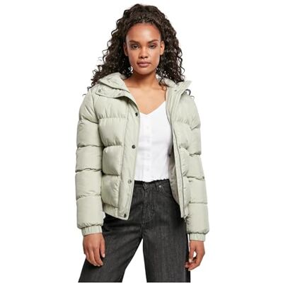 Urban Classics dam Jacka Ladies Hooded Puffer Jacket, softsalvia, XS Urban Classics dam Jacka Ladies Hooded Puffer Jacket, softsalvia, XS