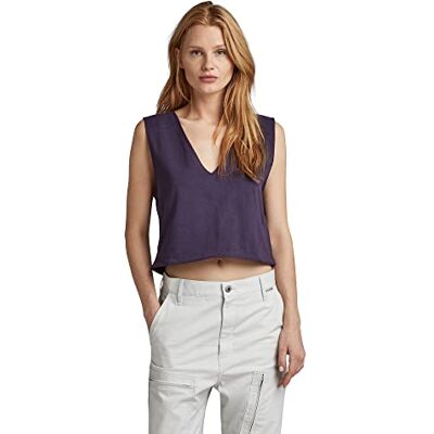G-STAR RAW Kvinnors boxy Cropped Graphic Vest T-shirt, lila (kollila C336-0013), M, Lila (Carbonne Purple C336-0013), M G-STAR RAW Kvinnors boxy Cropped Graphic Vest T-shirt, lila (kollila C336-0013), M, Lila (Carbonne Purple C336-0013), M