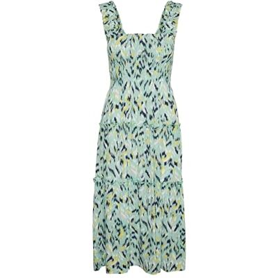 VERO MODA VMMENNY SL Smock Calf Dress WVN GA NOOS, Katydid/Aop: hally, XS VERO MODA VMMENNY SL Smock Calf Dress WVN GA NOOS, Katydid/Aop: hally, XS