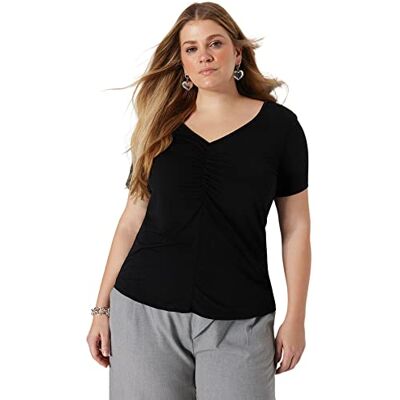 Trendyol Dam normal passform skiftande båt hals stickad plus size blus, Svart, 3XL Trendyol Dam normal passform skiftande båt hals stickad plus size blus, Svart, 3XL