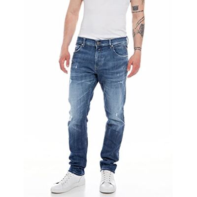 Replay mickym jeans för män, 009 medium blå, 31W / 32L Replay mickym jeans för män, 009 medium blå, 31W / 32L
