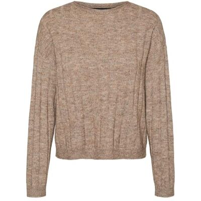 VERO MODA VMWILLA LS O-hals tröja GA Boo, Silver mink/detalj: melerad, M VERO MODA VMWILLA LS O-hals tröja GA Boo, Silver mink/detalj: melerad, M