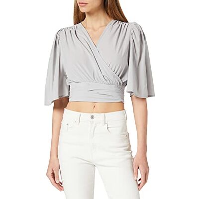 NA-KD damer Flowy Wrap blus, Ljusblå, 36 NA-KD damer Flowy Wrap blus, Ljusblå, 36