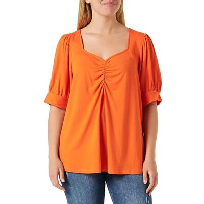 Kaffe Curve Kcsissy blus T-shirt dam, Vermillion orange, M Stor Kaffe Curve Kcsissy blus T-shirt dam, Vermillion orange, M Stor