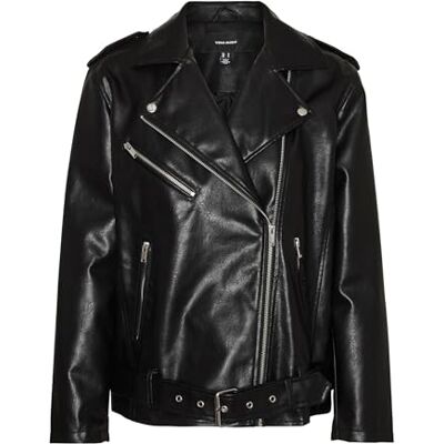 VERO MODA dam Vmramon Paula Coated Jacka Noos kort jacka, svart, M VERO MODA dam Vmramon Paula Coated Jacka Noos kort jacka, svart, M