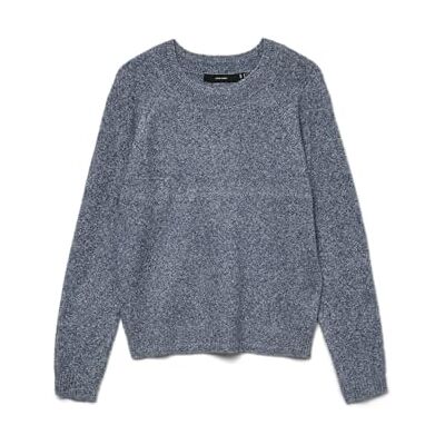 VERO MODA Vmdoffy Ls O-hals blus Ga Noos, Mörk denim, L VERO MODA Vmdoffy Ls O-hals blus Ga Noos, Mörk denim, L