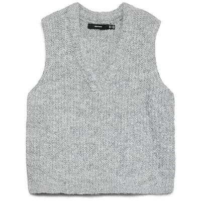 VERO MODA Vmnovah Rib Sl V-hals Vest Noos, Medium grå melerad, XL VERO MODA Vmnovah Rib Sl V-hals Vest Noos, Medium grå melerad, XL