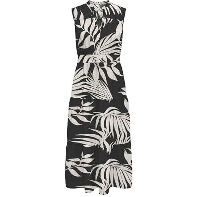 ONLY Onlnova Life Vis Uli Long Dress AOP, svart, S ONLY Onlnova Life Vis Uli Long Dress AOP, svart, S