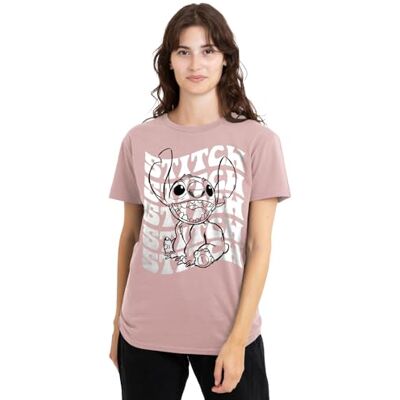 Lilo and Stitch Lilo och stygn skiss namn upprepa damer t-shirt, rosa, XX-Large, Rosa, XXL Lilo and Stitch Lilo och stygn skiss namn upprepa damer t-shirt, rosa, XX-Large, Rosa, XXL