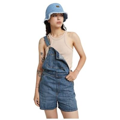 G-STAR RAW Short Dungaree Wmn, Blå (faded cliffside blue D24388-D536-G326), M G-STAR RAW Short Dungaree Wmn, Blå (faded cliffside blue D24388-D536-G326), M