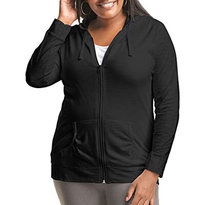Just My Size Dam Full Zip Slub Hoodie Plus Size, Svart, 50 Just My Size Dam Full Zip Slub Hoodie Plus Size, Svart, 50