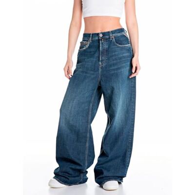 Replay dam Baggy oversize jeans Margott Red Logo kollektion, 007 mörkblå, 30W x 28L Replay dam Baggy oversize jeans Margott Red Logo kollektion, 007 mörkblå, 30W x 28L